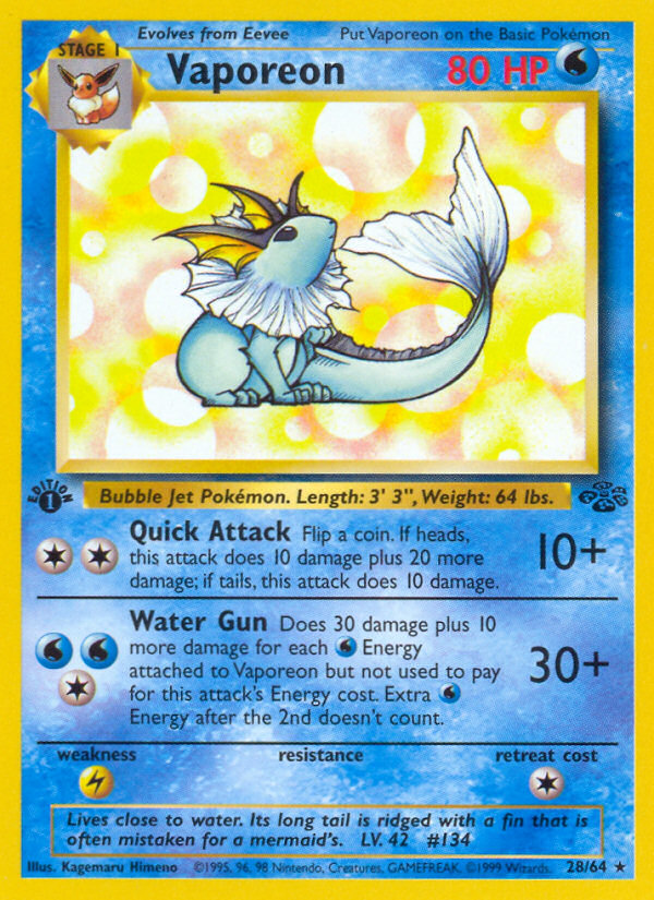 Vaporeon — illustrated card