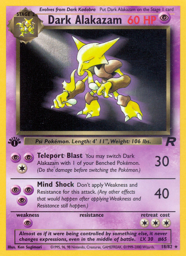 Dark Alakazam — illustrated card