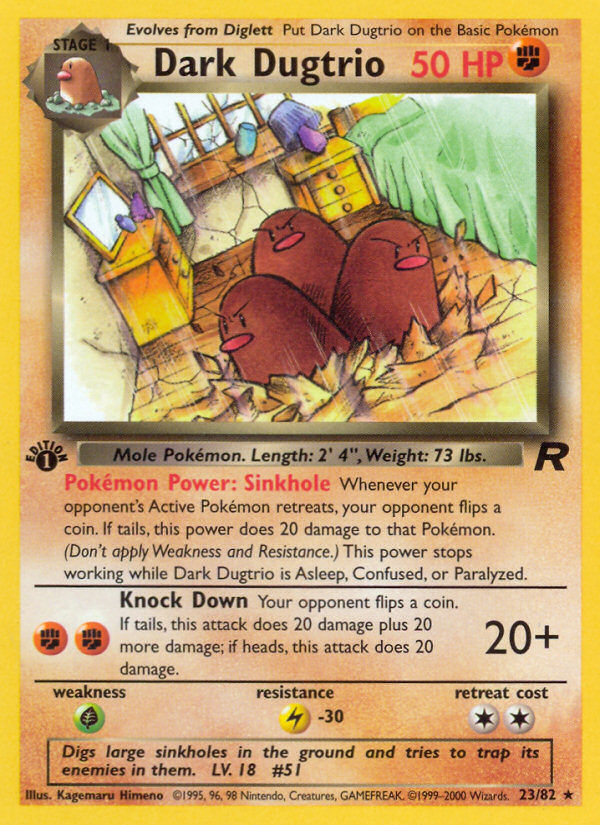 Dark Dugtrio — illustrated card