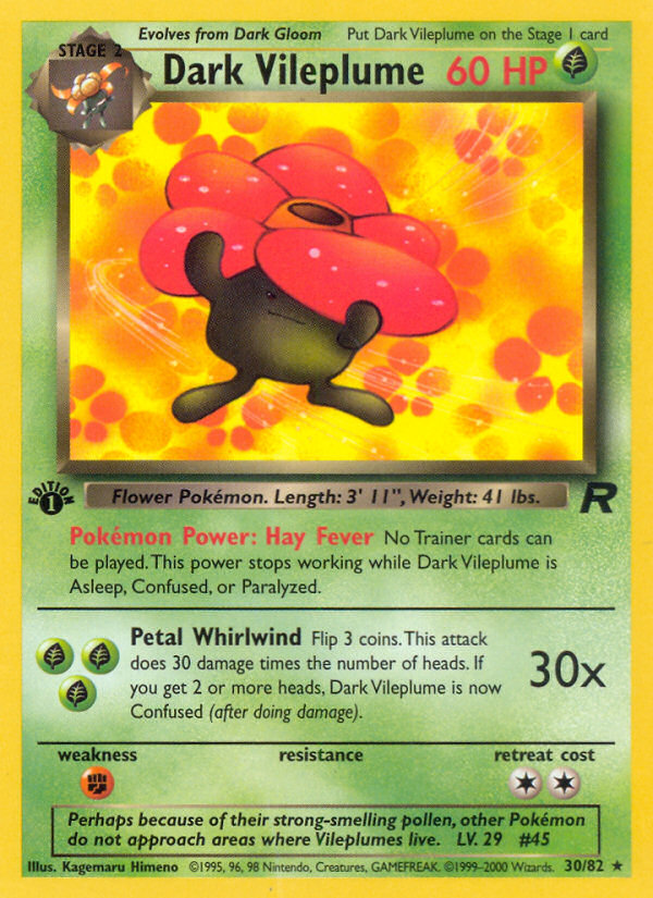 Dark Vileplume — illustrated card