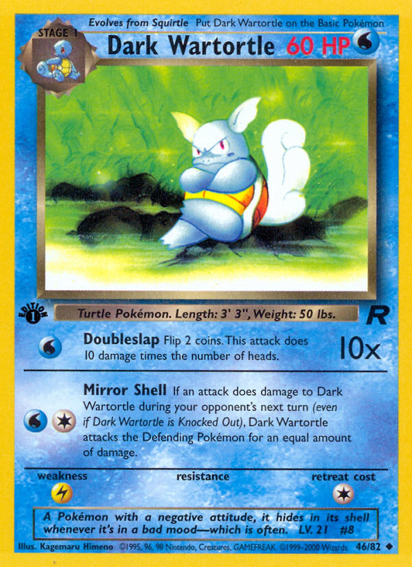 Dark Wartortle — illustrated card
