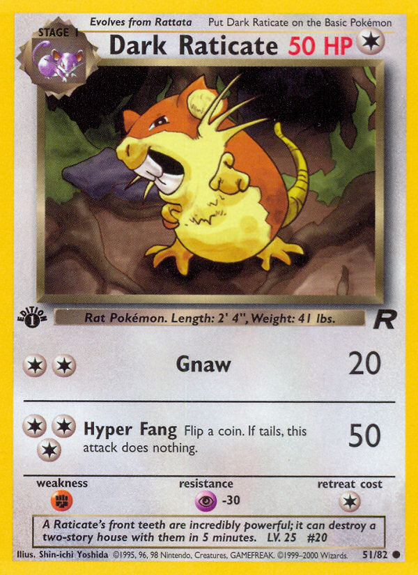 Dark Raticate — illustrated card