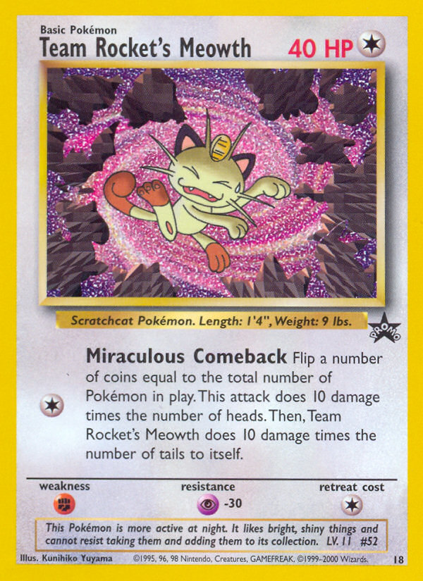 Team Rocket's Meowth — illustrated card