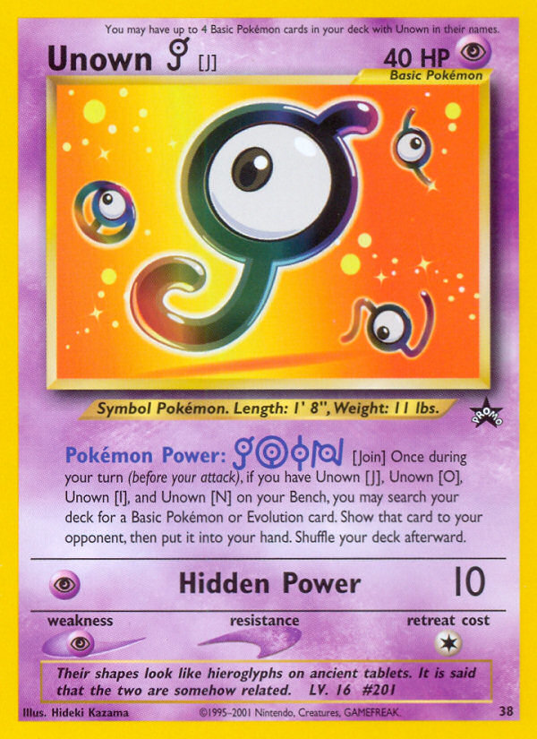 Unown [J] — illustrated card