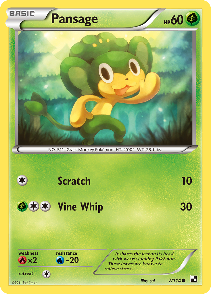 Pansage — illustrated card