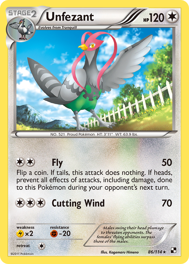 Unfezant — illustrated card