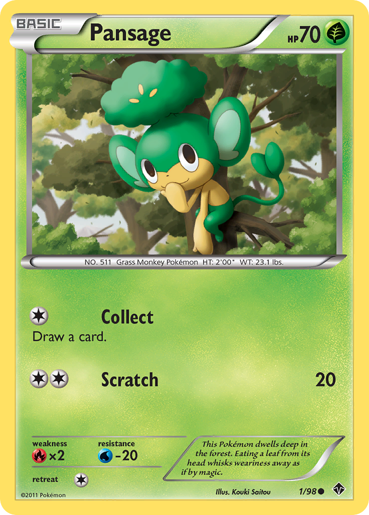 Pansage — illustrated card