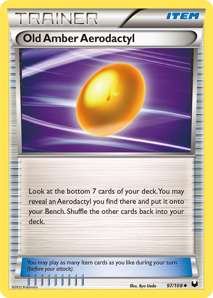 Old Amber Aerodactyl — illustrated card