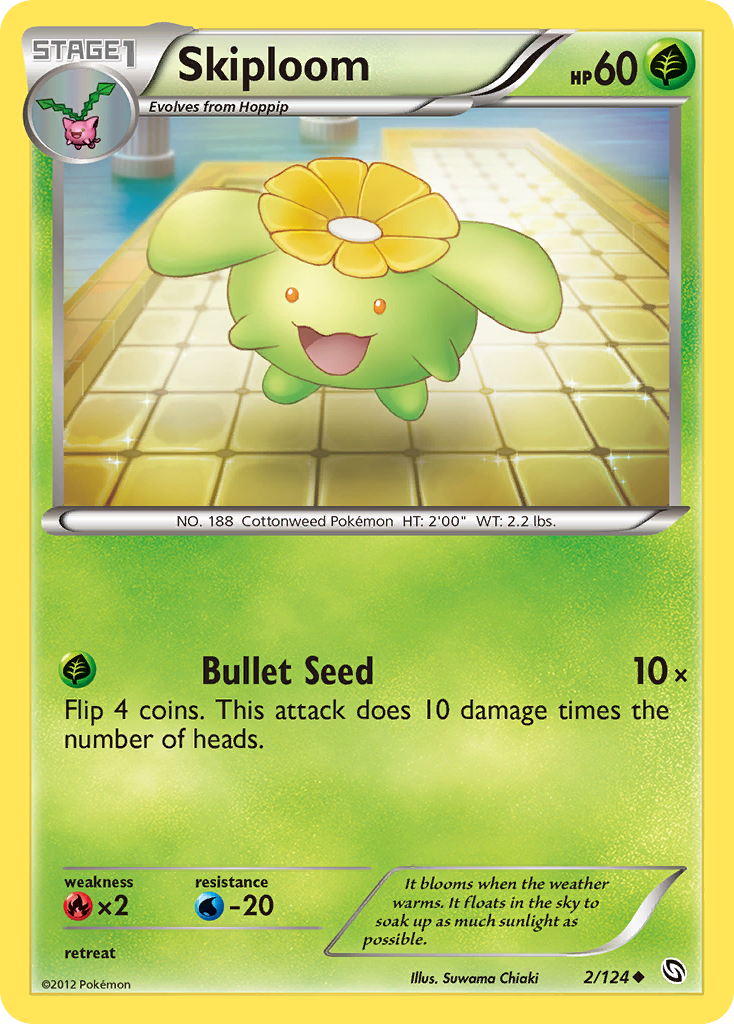 Skiploom — illustrated card