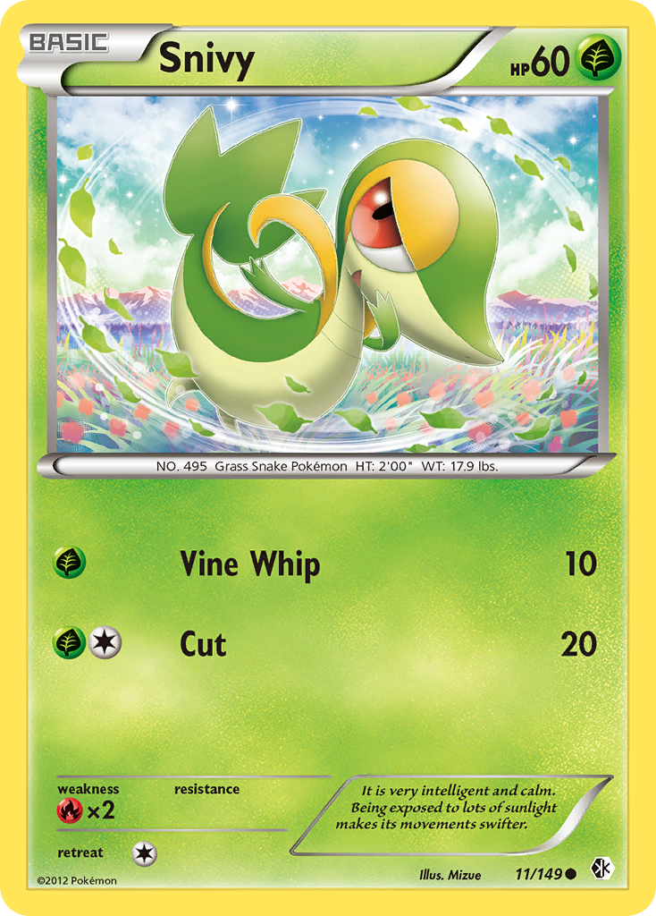 Snivy — illustrated card