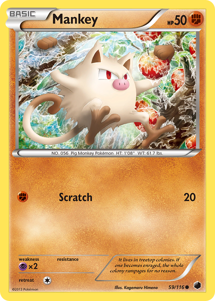 Mankey — illustrated card