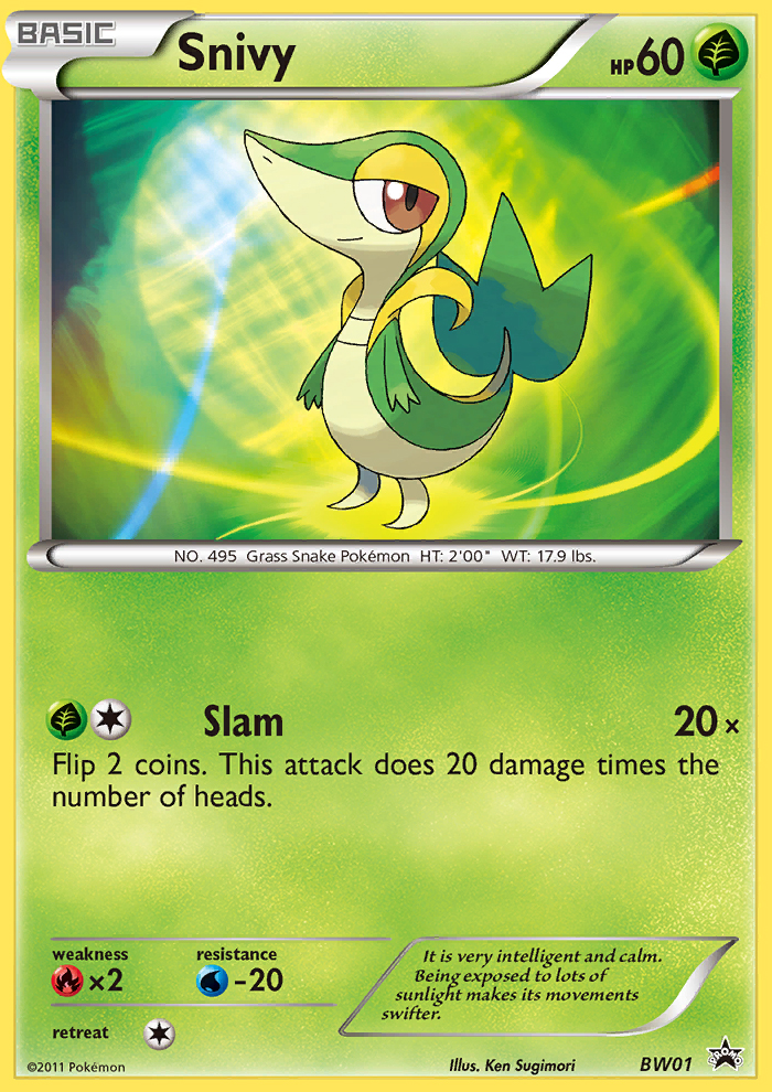 Snivy — illustrated card