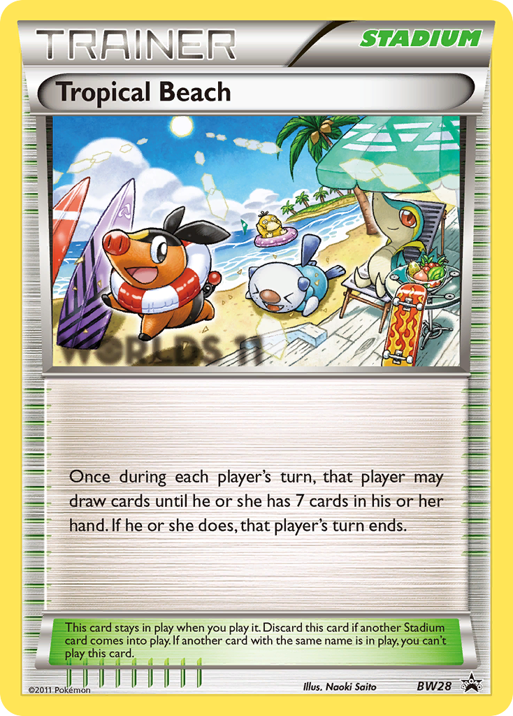 Tropical Beach — illustrated card
