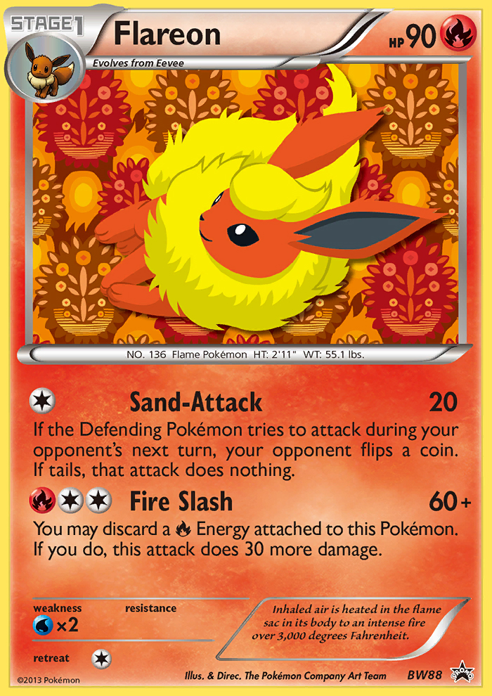 Flareon — illustrated card