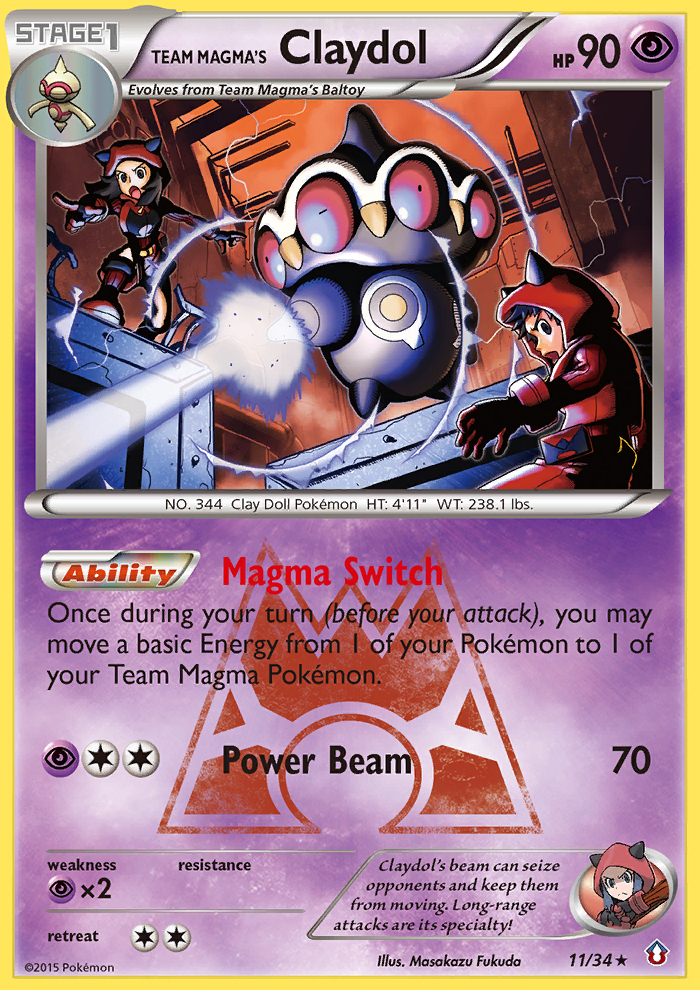 Team Magma's Claydol — illustrated card