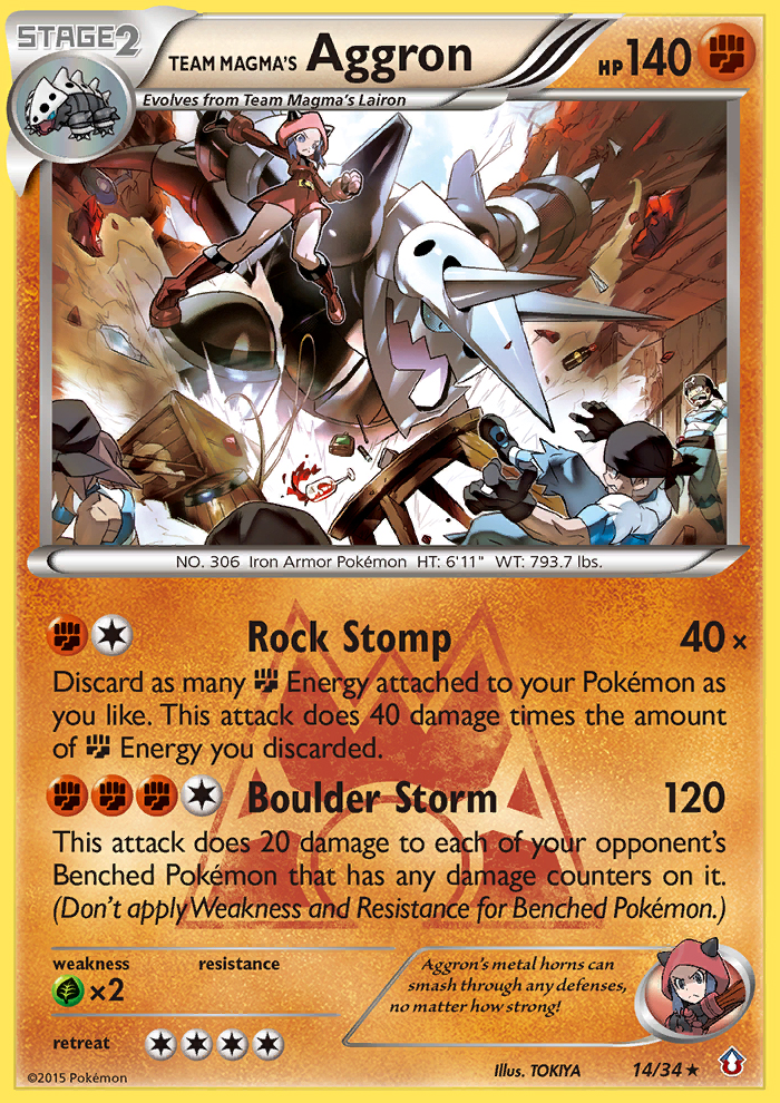 Team Magma's Aggron — illustrated card