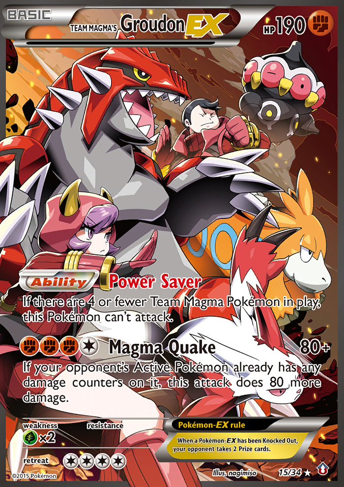 Team Magma's Groudon-EX — illustrated card