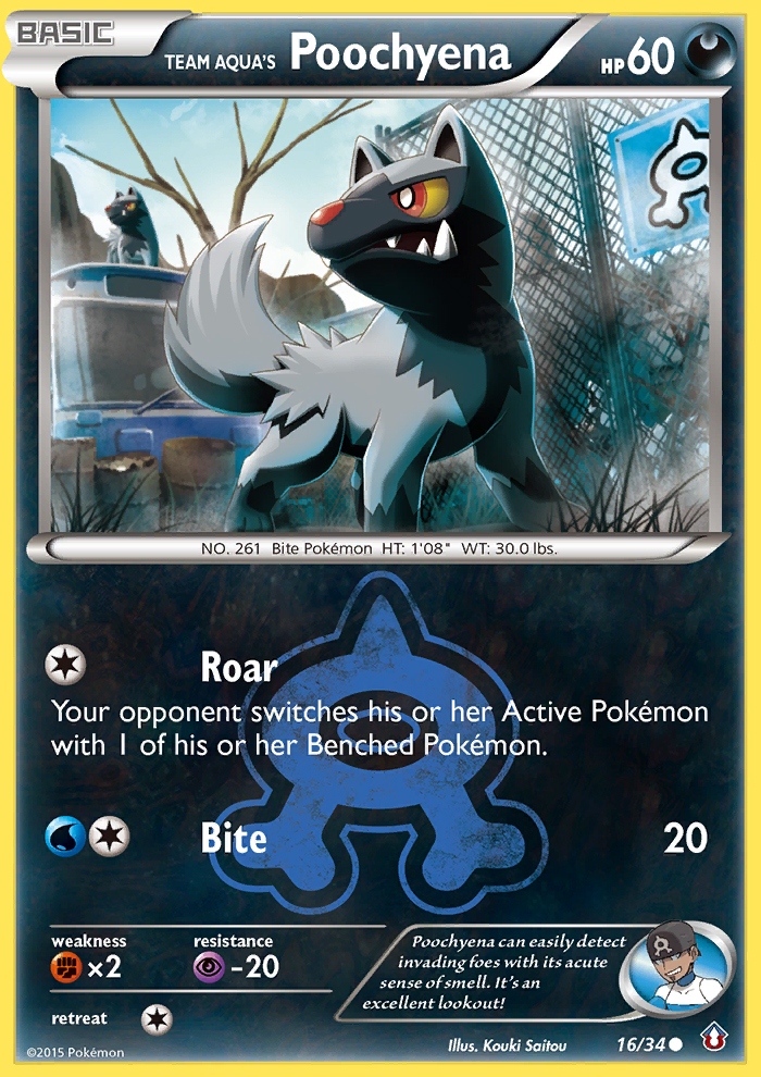 Team Aqua's Poochyena — illustrated card
