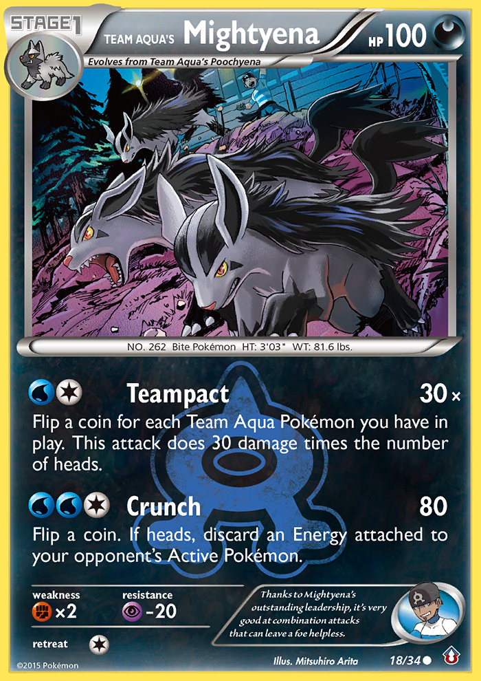 Team Aqua's Mightyena — illustrated card