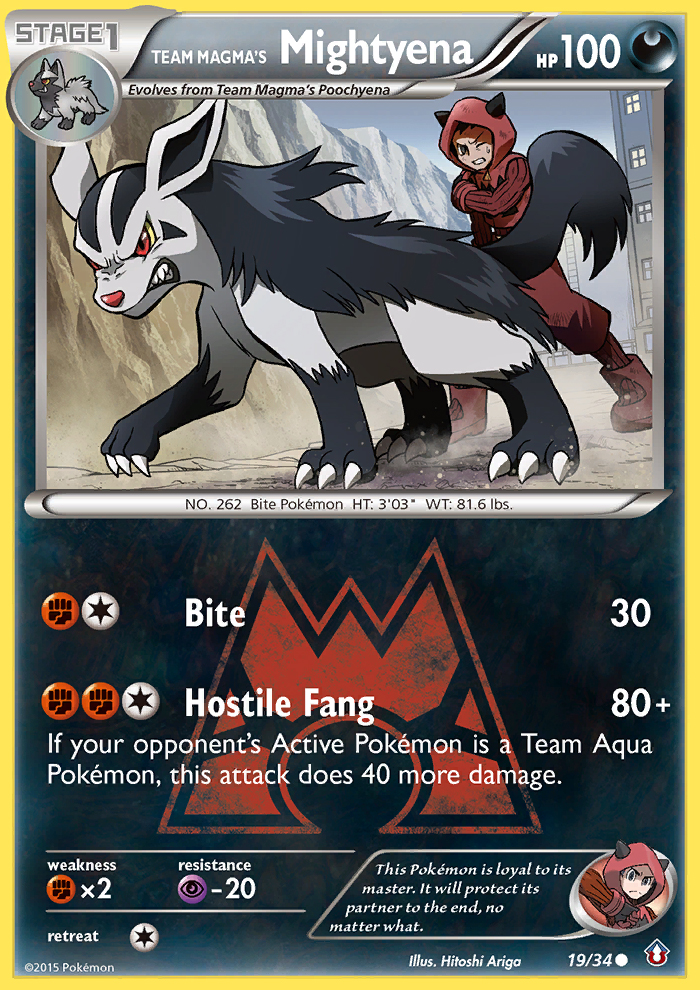 Team Magma's Mightyena — illustrated card