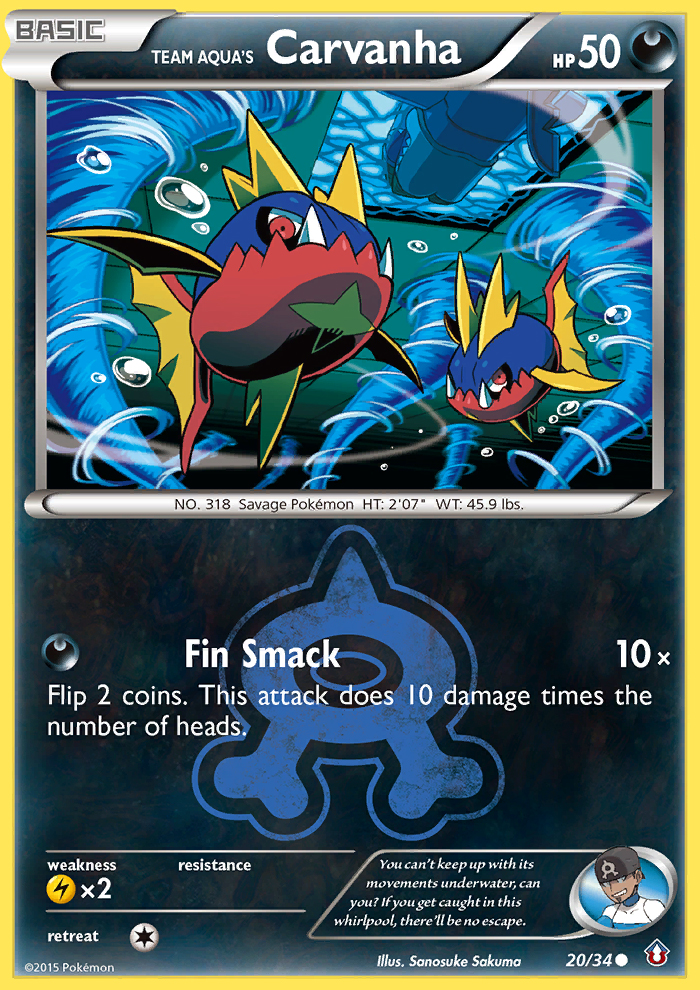Team Aqua's Carvanha — illustrated card