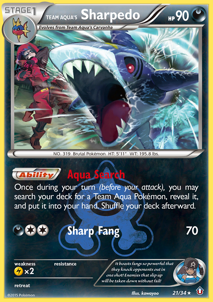 Team Aqua's Sharpedo — illustrated card