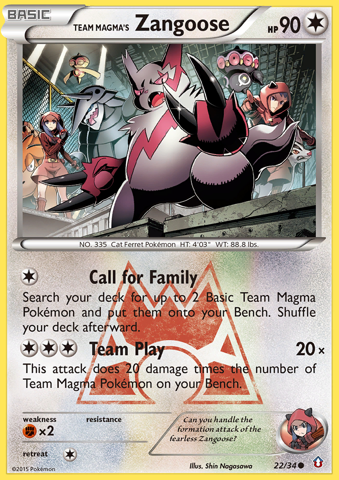 Team Magma's Zangoose — illustrated card