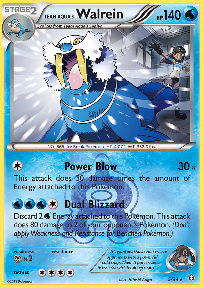 Team Aqua's Walrein — illustrated card