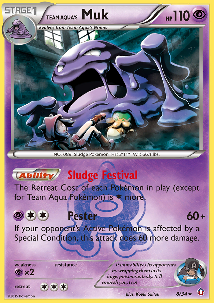 Team Aqua's Muk — illustrated card