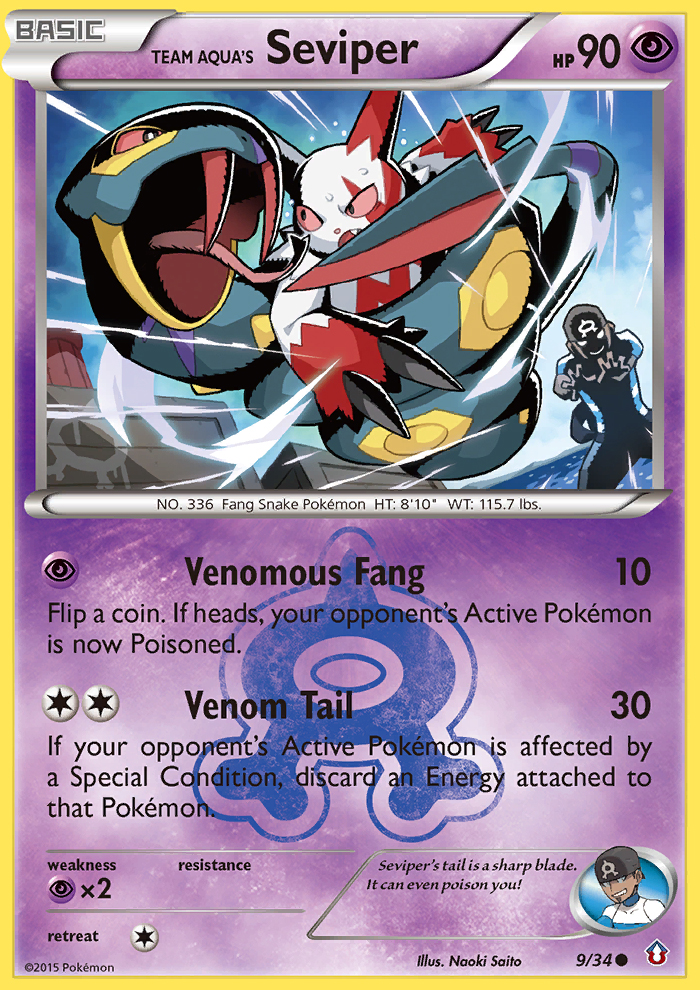 Team Aqua's Seviper — illustrated card