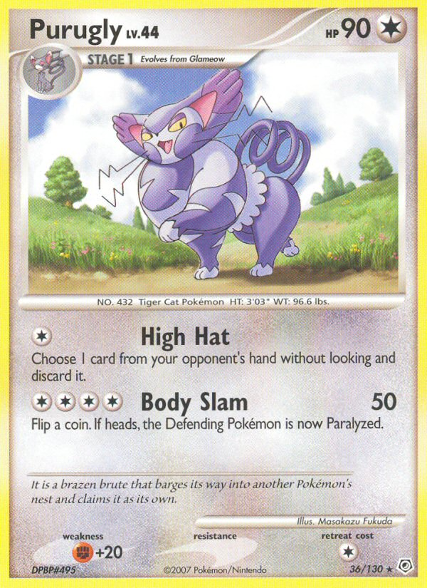 Purugly — illustrated card