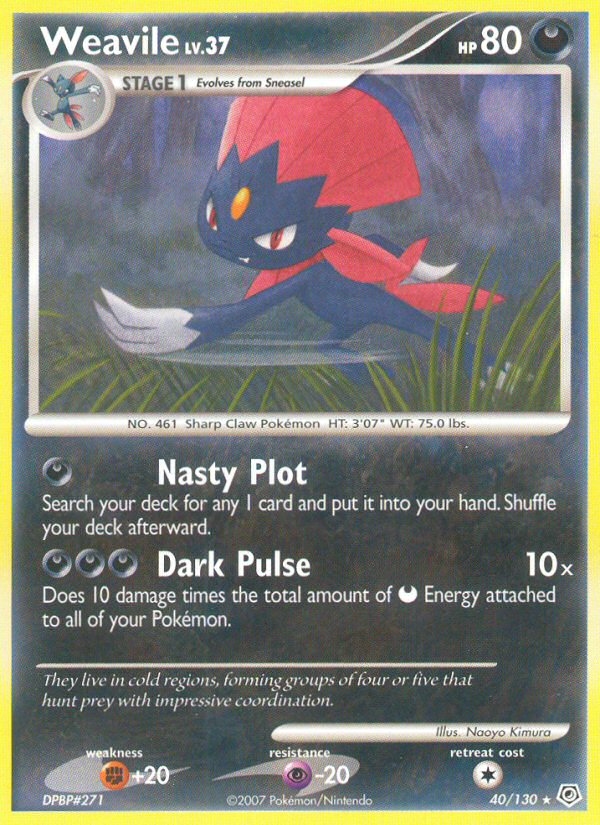 Weavile — illustrated card