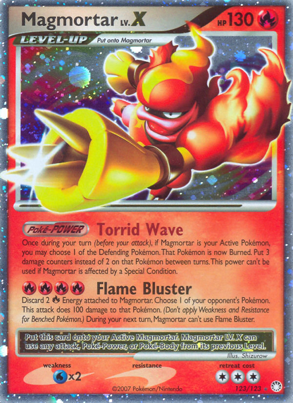 Magmortar LV.X — illustrated card