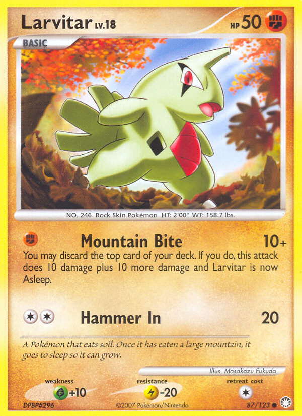 Larvitar — illustrated card
