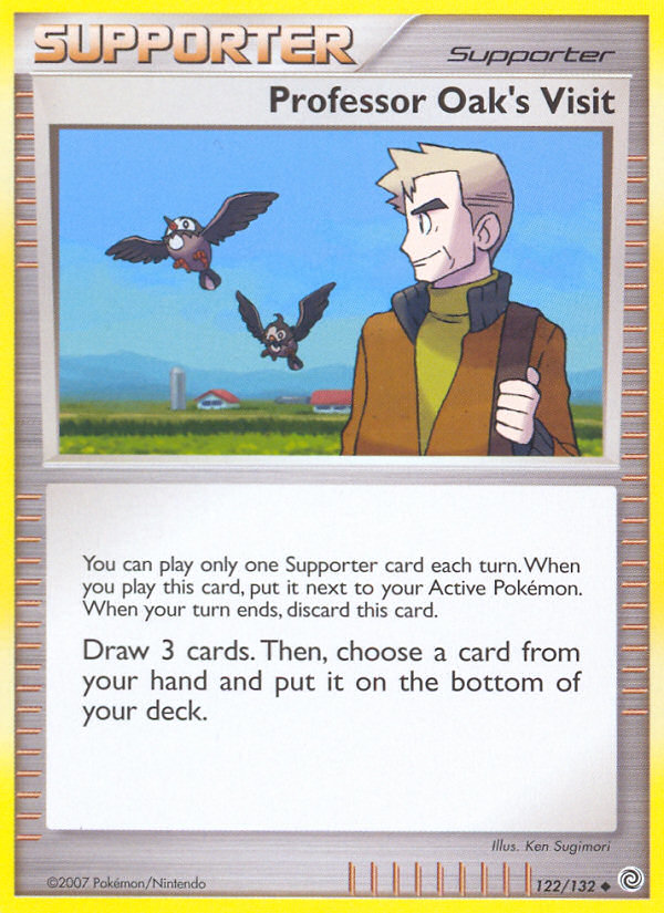 Professor Oak's Visit — illustrated card