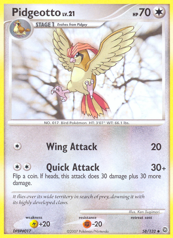 Pidgeotto — illustrated card
