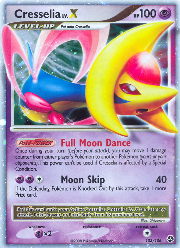 Cresselia LV.X — illustrated card