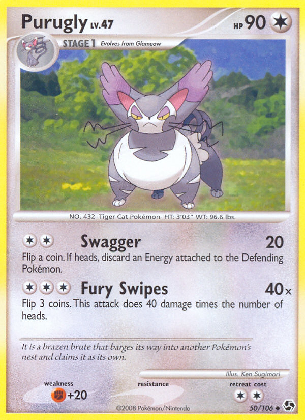 Purugly — illustrated card