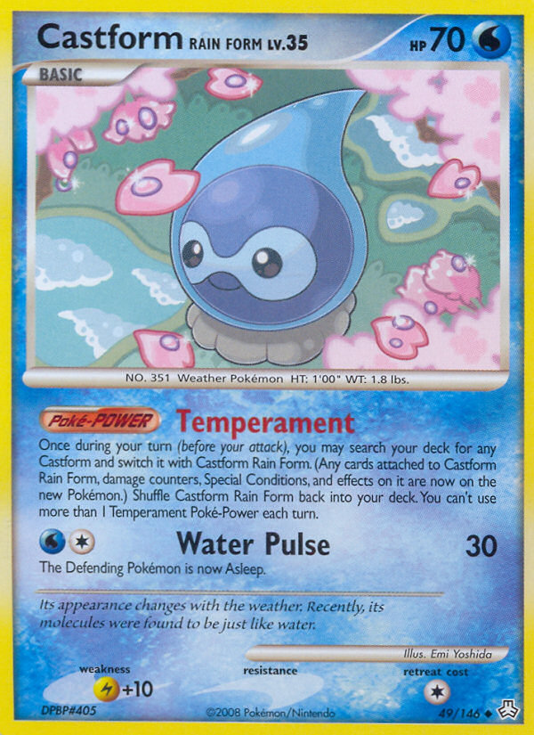 Castform Rain Form — illustrated card