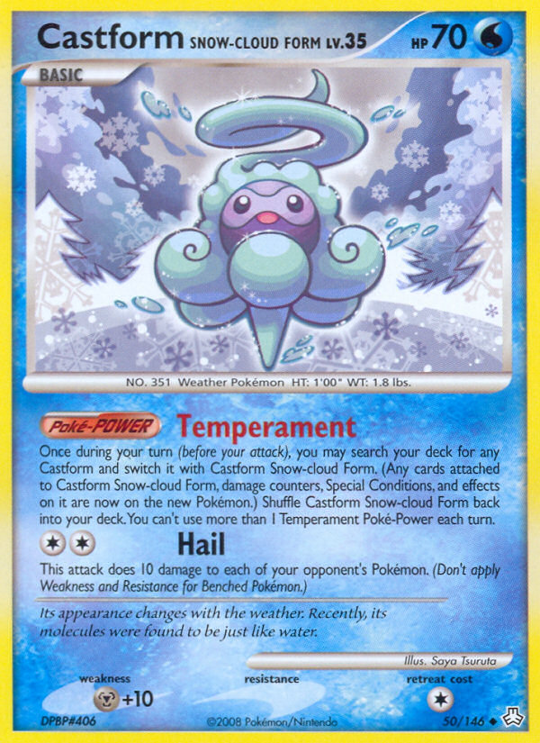 Castform Snow-Cloud Form — illustrated card