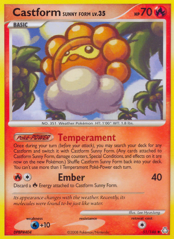 Castform Sunny Form — illustrated card