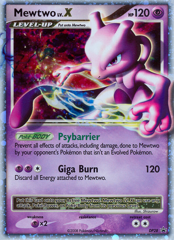 Mewtwo LV.X — illustrated card