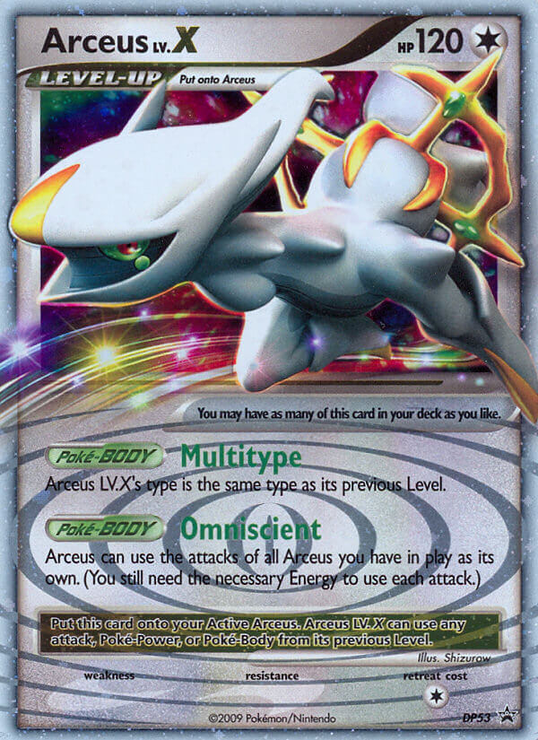 Arceus LV.X — illustrated card