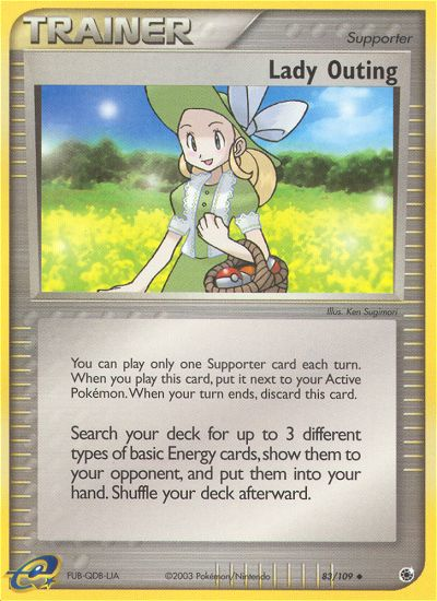 Lady Outing — illustrated card