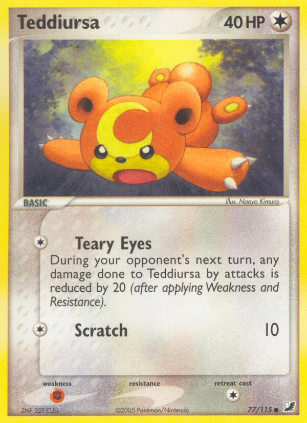 Teddiursa — illustrated card