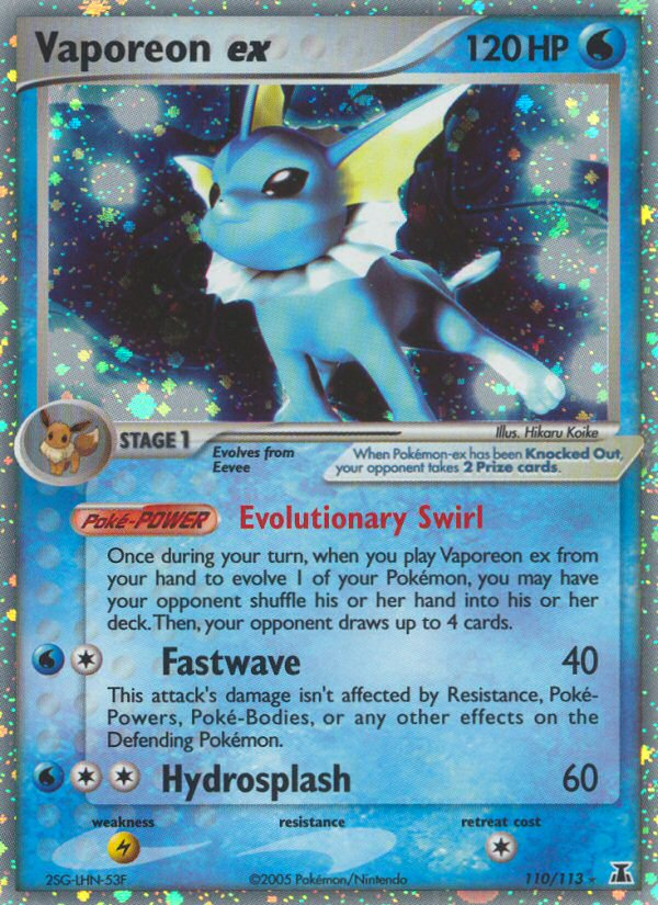 Vaporeon ex — illustrated card
