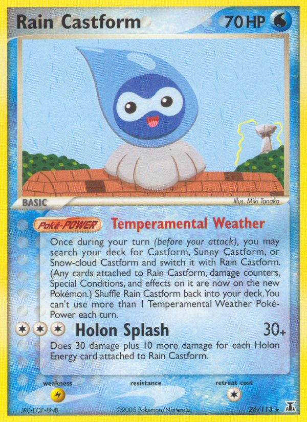 Rain Castform — illustrated card