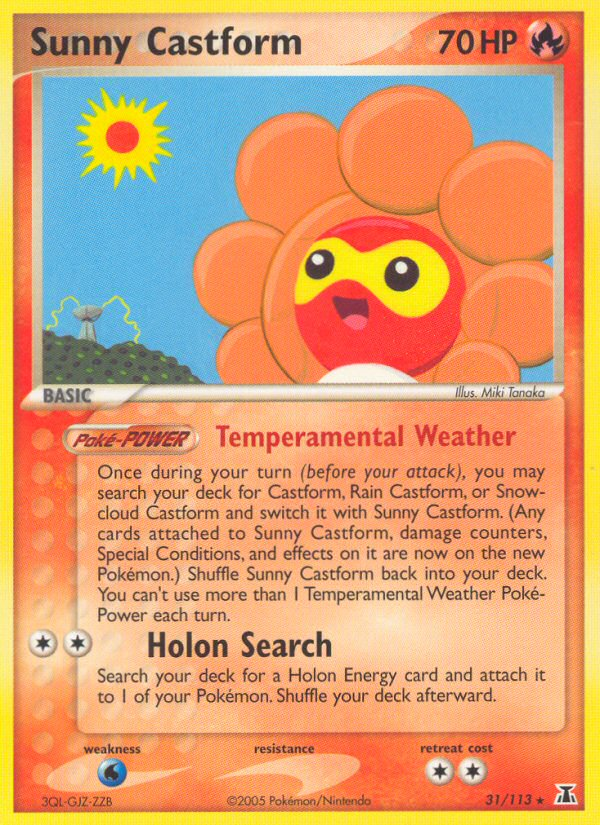 Sunny Castform — illustrated card