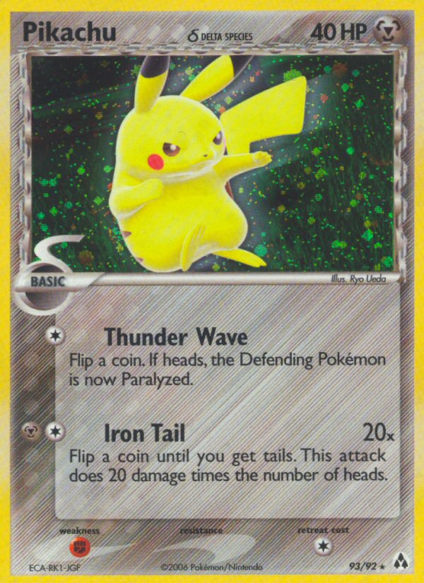 Pikachu δ — illustrated card