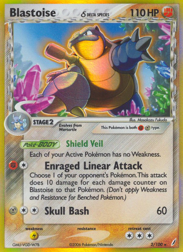 Blastoise δ — illustrated card